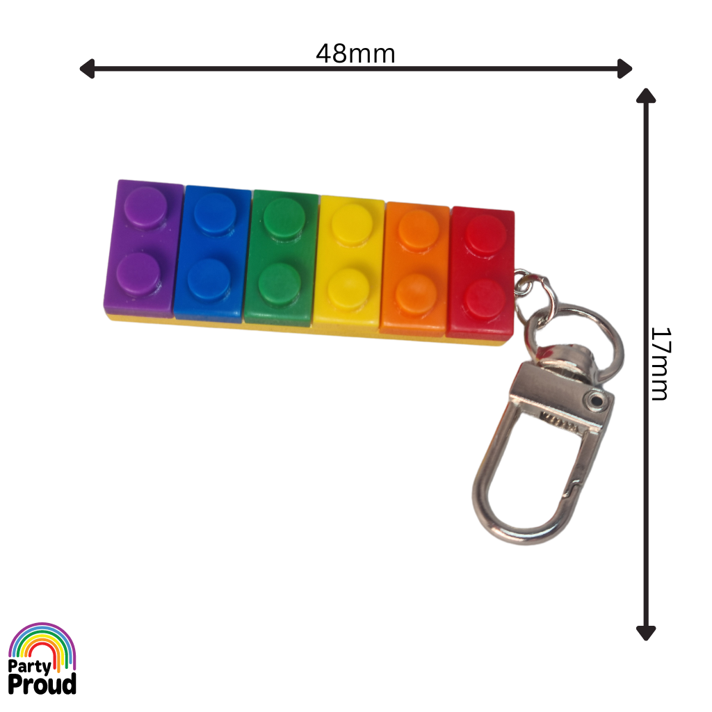 LEGO Style Keychain Pride Rainbow