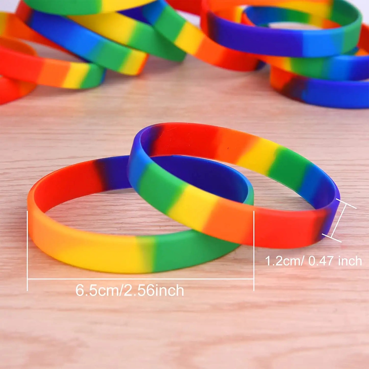 Rainbow Silicone Wristband Packs
