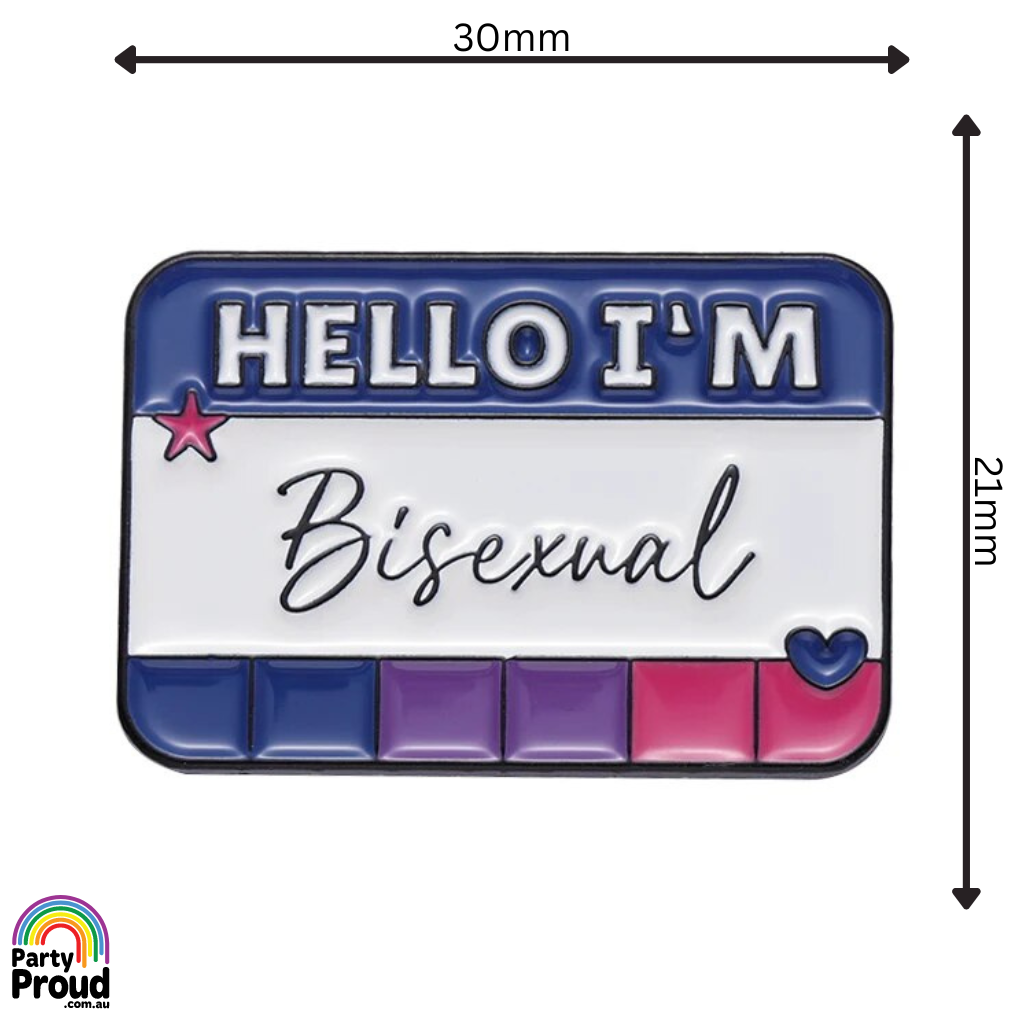 Hello Bi Flag Hello I'm Bisexual Pin – Party Proud