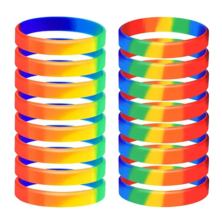Rainbow Silicone Wristband Packs